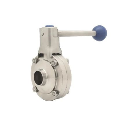Harga bagus Kontrol Pneumatik 2 Inch Butt Weld Hygienic Butterfly Valve on line