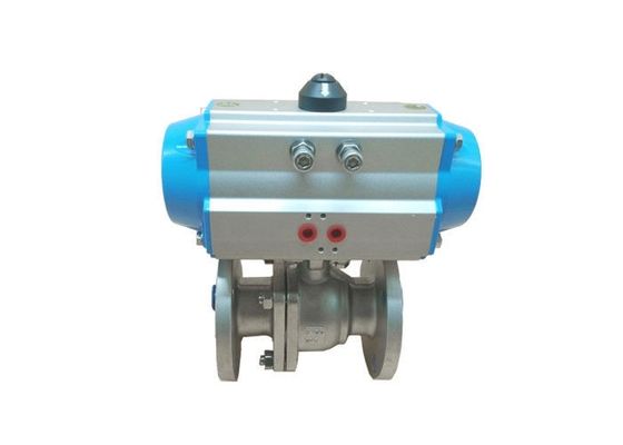Harga bagus 150LB Pneumatic Actuator Valve, CF8 Pneumatic Ball Valve on line